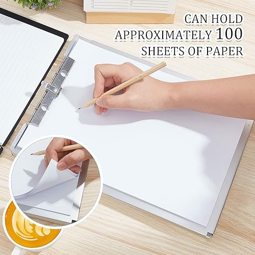 Miniatura 4 de 8 piezas de portapapeles de aluminio con soporte de forma plateada, carpeta de acero inoxidable, portapapeles de metal para enfermeras, personal de