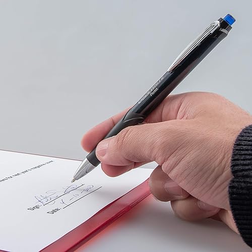 Miniatura 6 de Pentel Glidewrite Signature - Bolígrafo de barril negro, (0.039 pulgadas), línea media, tinta azul, 12 bolígrafos (BX930A-C)