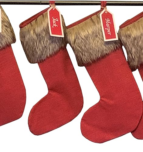 Personalized Embroidered Christmas Stocking Name Tag, Easter Basket Name Tag, Fabric Embroidered Gift Tag