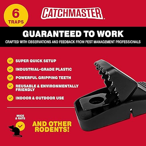 Miniatura 3 de Catchmaster Snapper - Trampas para ratones de interior para el hogar, reutilizables para casa, atrapador de bichos al aire libre, control de plagas