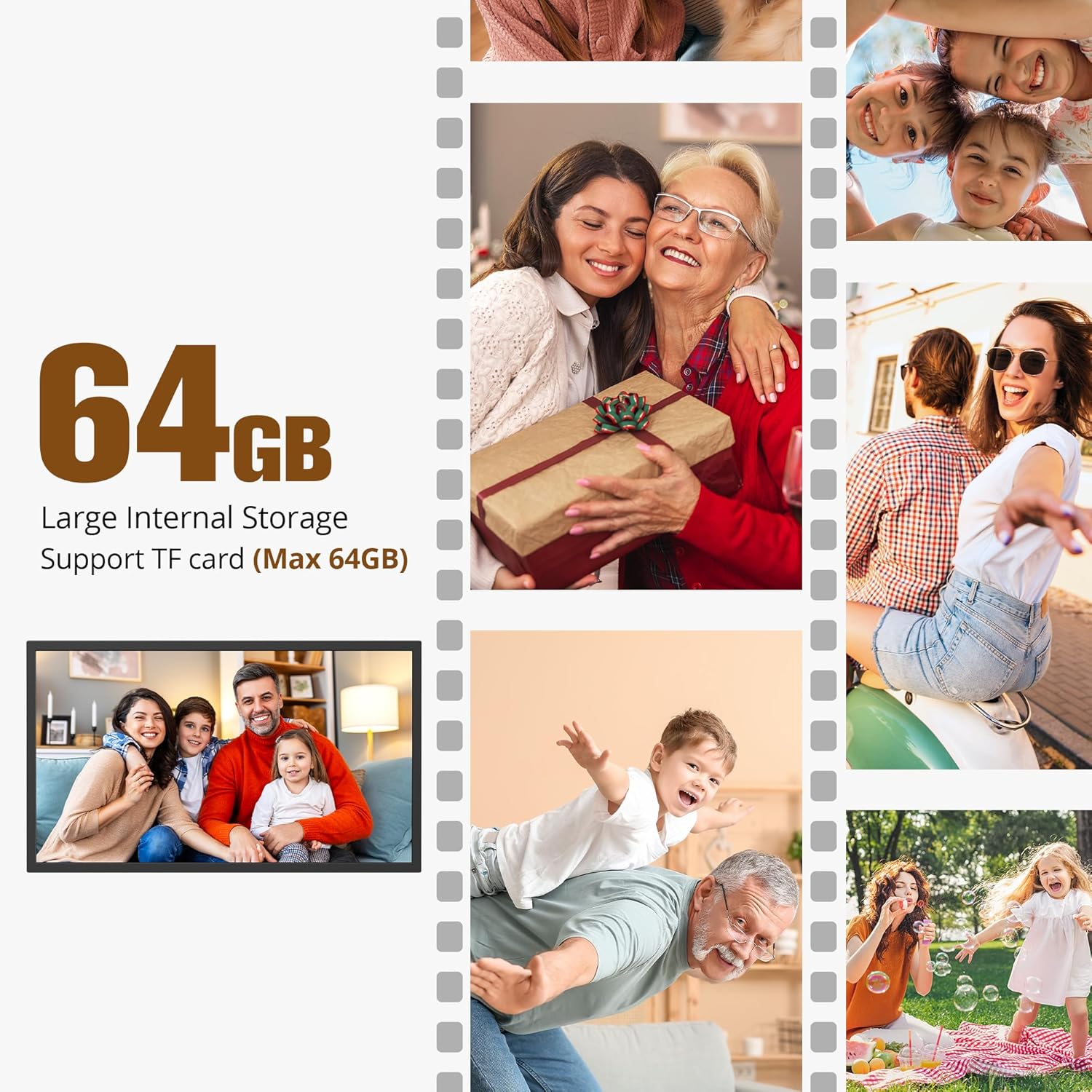 Dragon Touch Large Digital Picture Frame 32 inch Screen WiFi Digital Photo Frame Display, 64GB Storage, Auto-Rotate, Share Photos via App, Email, Cloud, Classic32（Not Touchscreen）