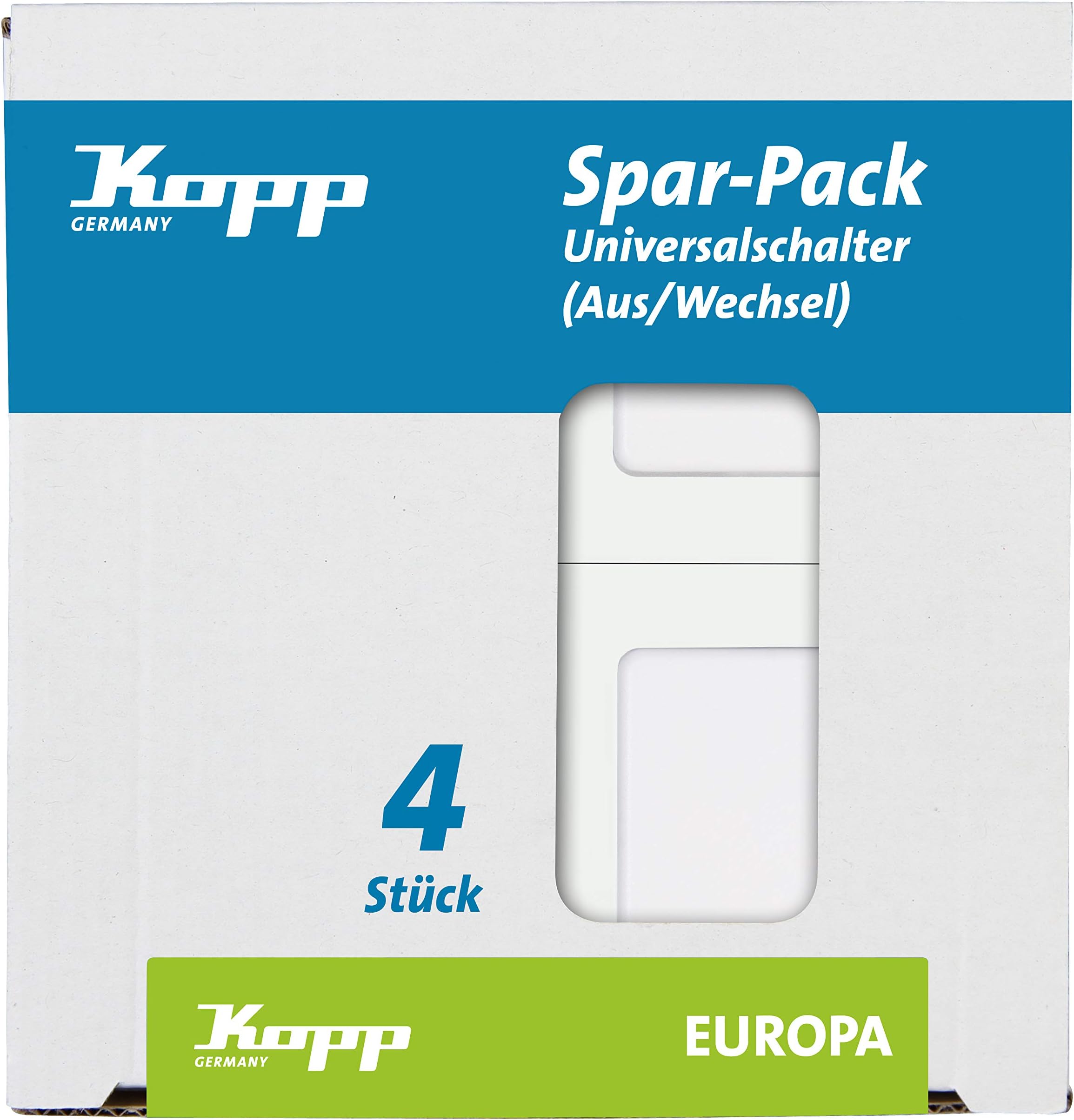 Kopp Insert Toggle Switch Europe Arctic White, Matt 617613086, Pack of 4