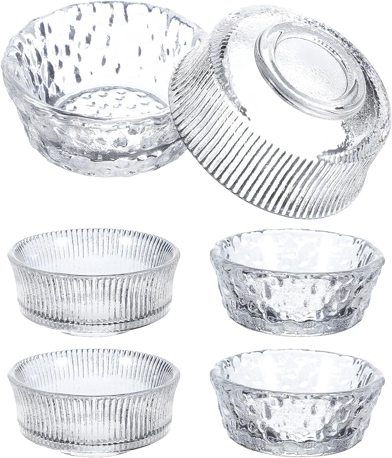 Cabilock 6 Pcs Small Bowls Dessert Bowls Sauce Dishes Snack Plates Vinegar Plates Stylish Design Easy to Clean for Home or Restaurant