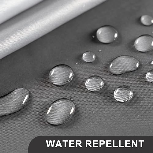 Miniatura 6 de AmazerBath Juego de cortina de ducha de tela negra degradada con 12 ganchos para cortina de ducha, cortina de ducha blanca y negra, juego de