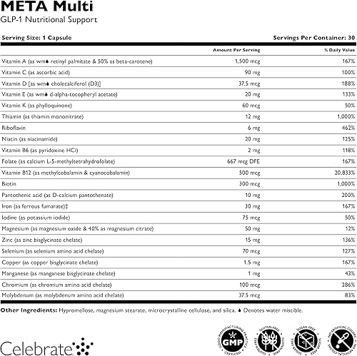 Miniatura 5 de Celebrate Vitamins Meta Multi - Cápsula - 30 unidades - Paquete de 3