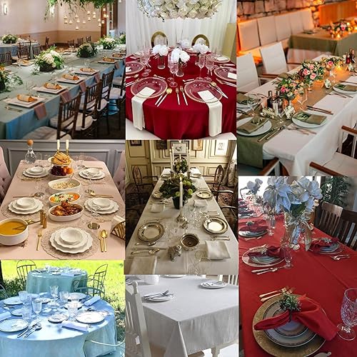 Miniatura 7 de Mantel rectangular de jacquard de 54 x 78 pulgadas, impermeable, resistente a las arrugas, lavable, grueso y suave, de poliéster para cocina, cena,