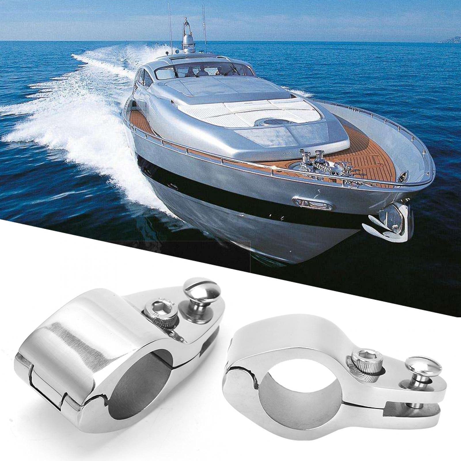 Bimini top para barco con mandíbula con bisagras, 2 piezas de herrajes de acero inoxidable para Bimini top (20 mm, 22 mm,25 mm,30 32 mm)(32mm)
