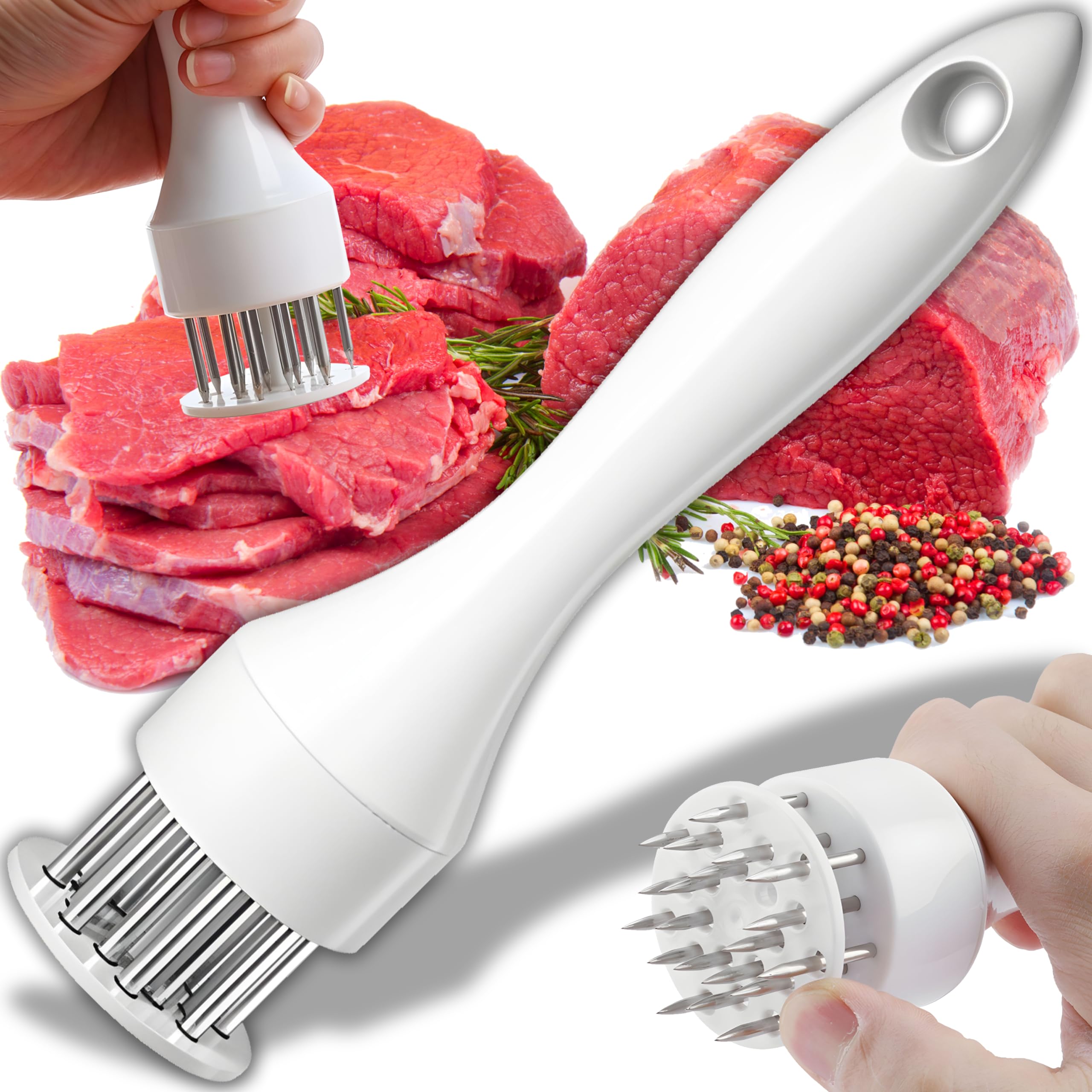 Retoo Meat Tenderizer z 21 ostrzami ze stali nierdzewnej, profesjonalny ubijak do mięsa, ręczny młotek do steków, weal i poultry w kuchni, narzędzie do gotowania kurczaka