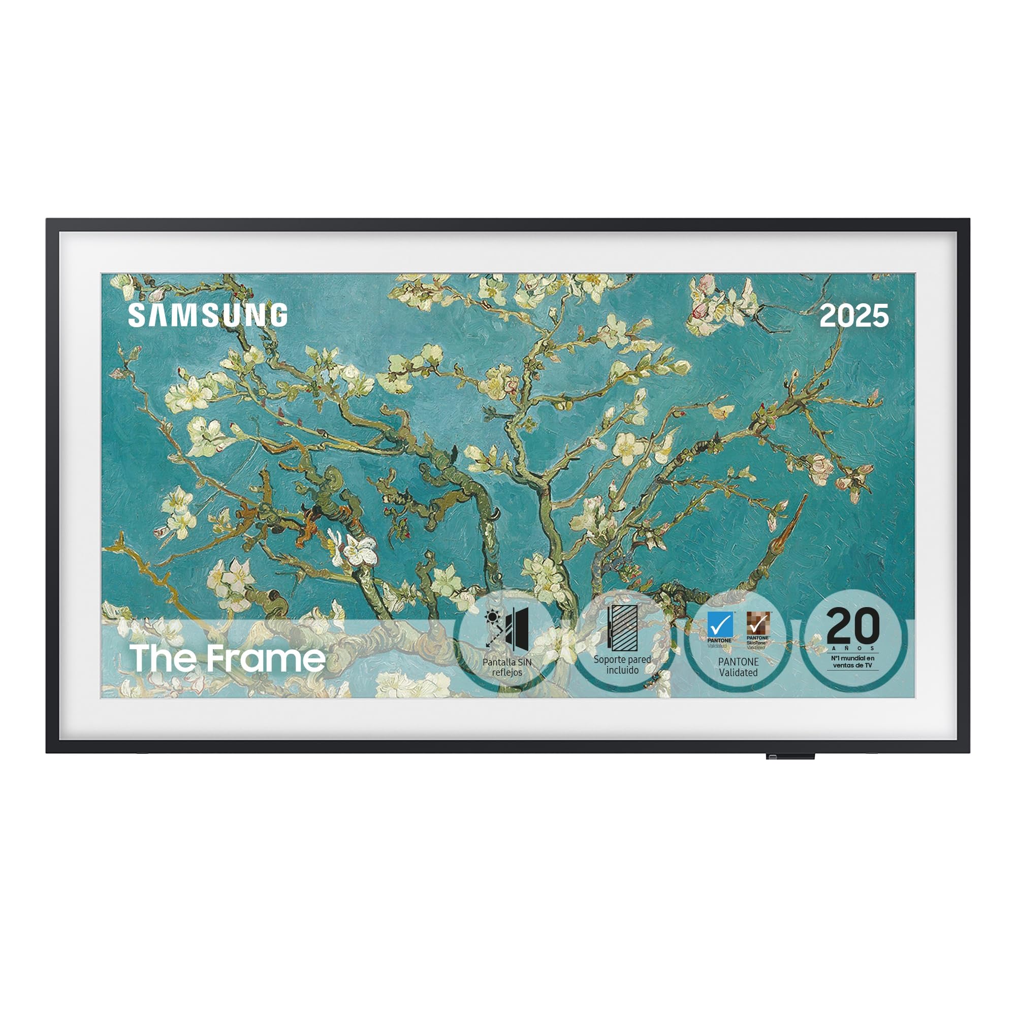 SAMSUNG TV The Frame 2023 32LS03 - Smart TV de 32", Galería de Arte con Display Mate, Marcos Intercambiables, Tecnología Quantum Dot, One Connect y Cable Casi Invisible, Soporte de Pared Slim