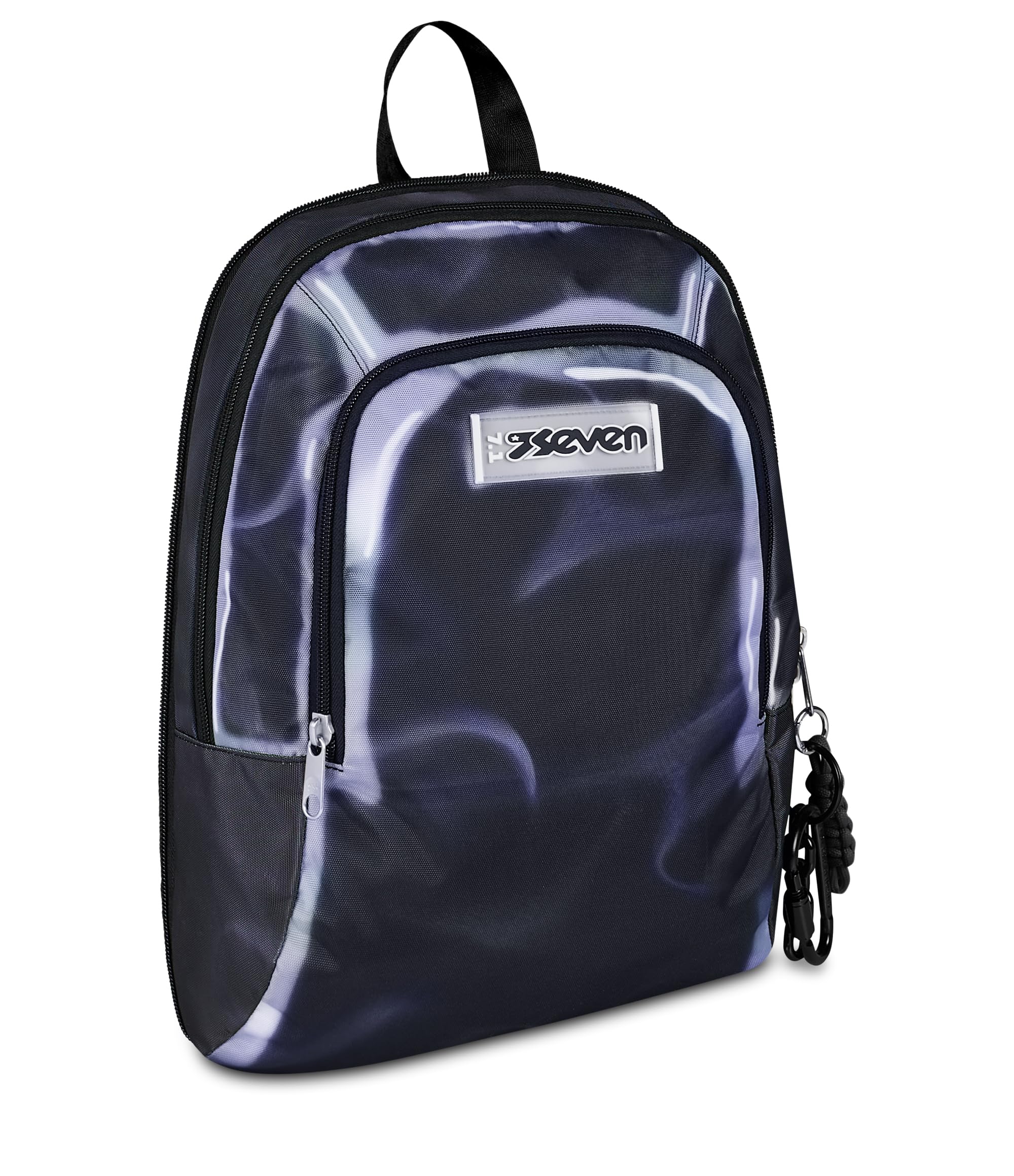 Seven Trolley Scuola Jack 8 Ruote Detach SHADOWS OF COLOR, Nero, 34 L, Scomponibile, Cross-over System, Zainetto staccabile, Tasca laterale porta borraccia, Scuola elementare e media, Bambini, Ragazzi