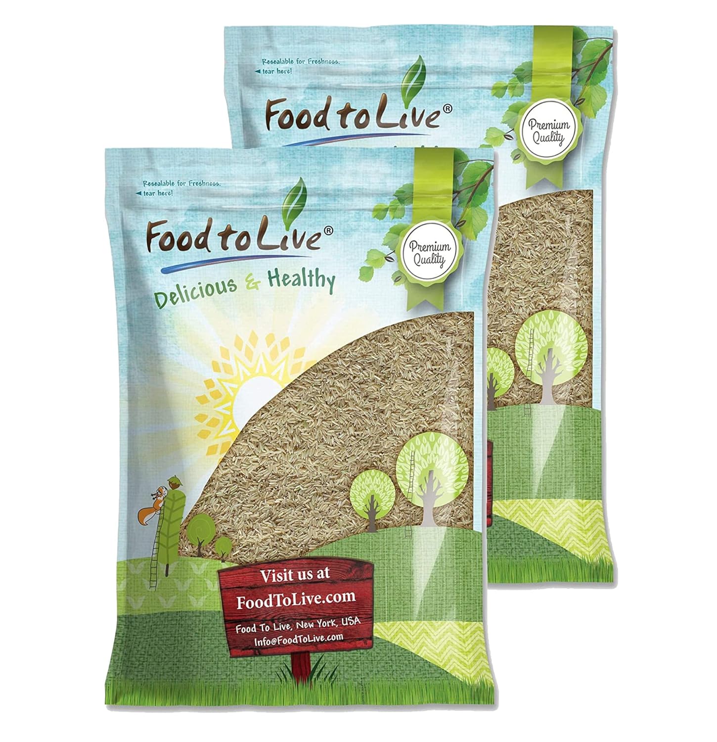 Food to Live Long Grain Brown Rice, 16 Pounds – Whole Grain, Raw, Unpolished, Kosher, Vegan Rice. Nutty Fla­vor, Chewy Texture. Perfect for Salads, Pilafs.