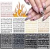 9 Sheets Flame Nail Stickers Decals, TOROKOM 3D Holographic Self-Adhesive Fire Nail Decals White Black Silver Gold Red Flame Nail Art Stickers Nail Art Supplies for Nail Decor