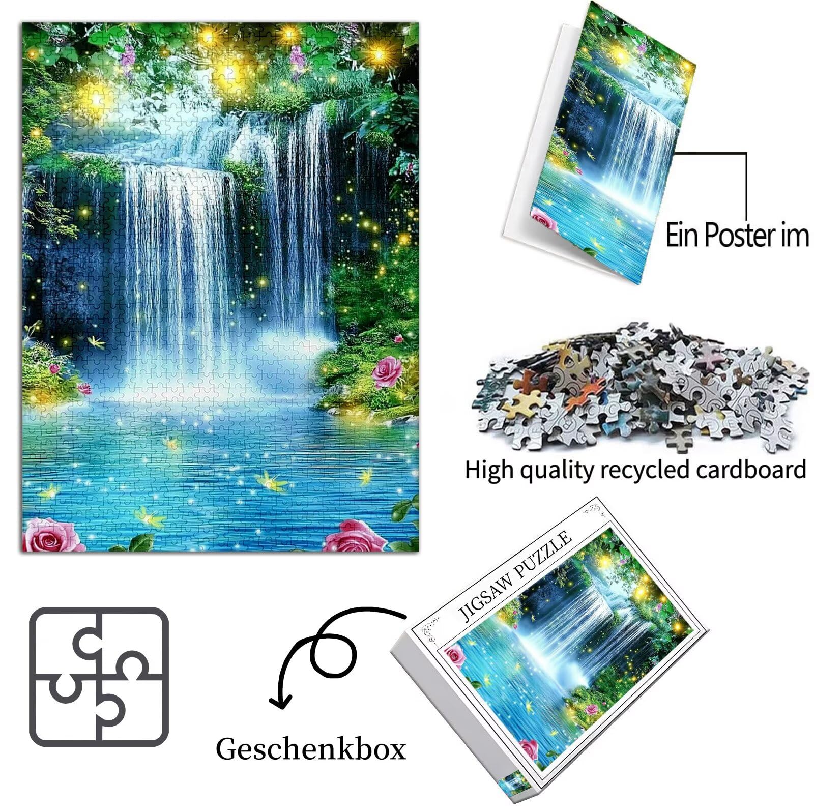 Model610 puzzle dla dorosłych, 3000 części, wymarzona scena, duże drewniane puzzle dla dorosłych, 122 x 81 cm, gra zręcznościowa, elementy z pudełkiem prezentowym, do dekoracji ścian do salonu, na
