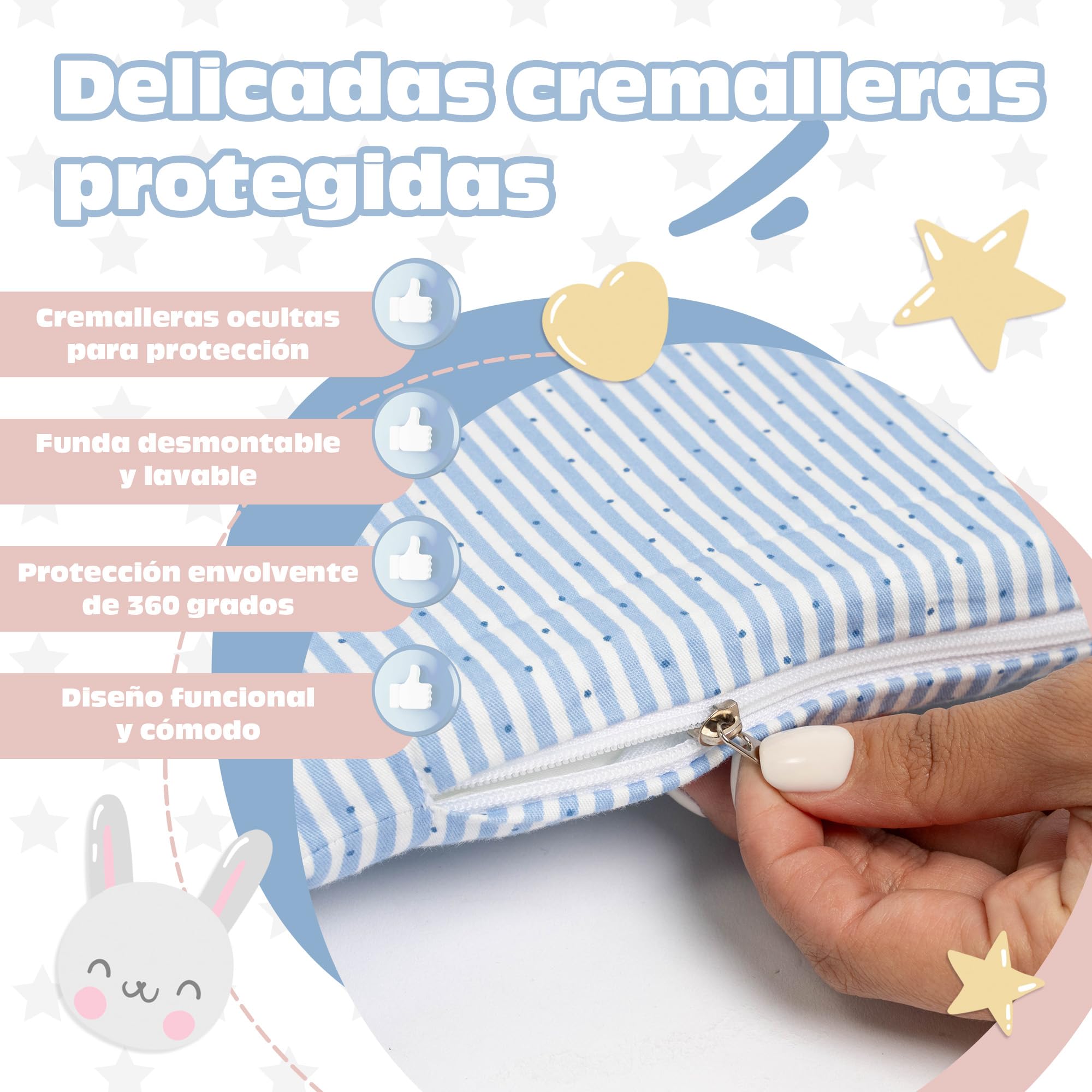 It's Petite Nido Bebe Recien Nacido con Saco de Dormir a Juego - Reductor Cuna Bebe 100% Algodón Eco - Baby Nest con Pijama a Juego