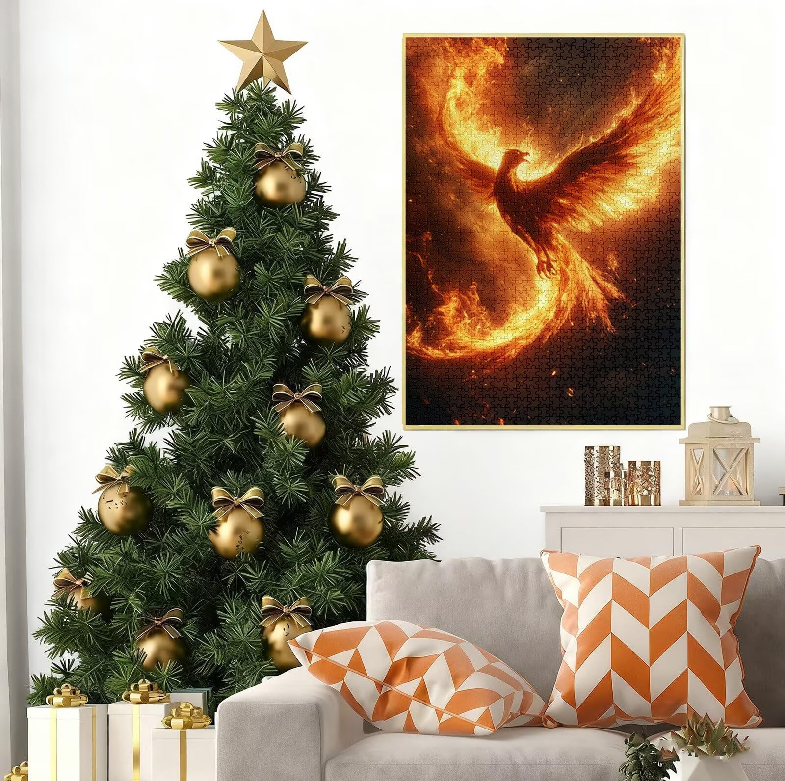Puzzle 6000 Pezzi per Adulti, Puzzle Animale in Legno per Adulti, Puzzles Fenice Impegnativi, Giochi Educativo per Famiglie, Rompecapo con Scatola per Decorazioni Casa, Donna Regalo di Natale B-8127