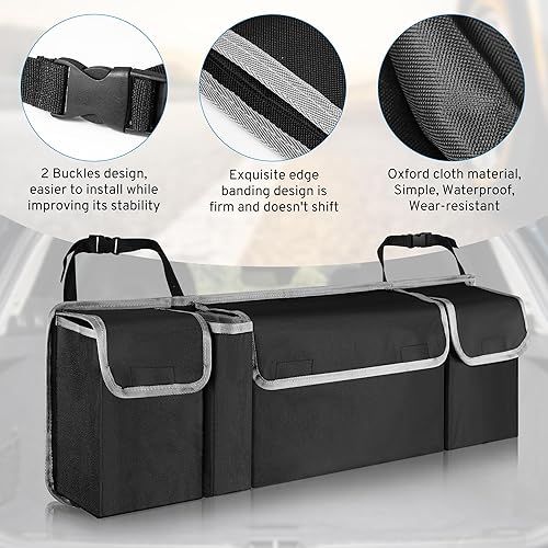 Miniatura 6 de Bolsa organizadora de maletero de automóvil para Chevy Chevrolet Equinox Traverse Trax Tahoe Trailblazer Suburban Express LS LT RS SUV, accesorios