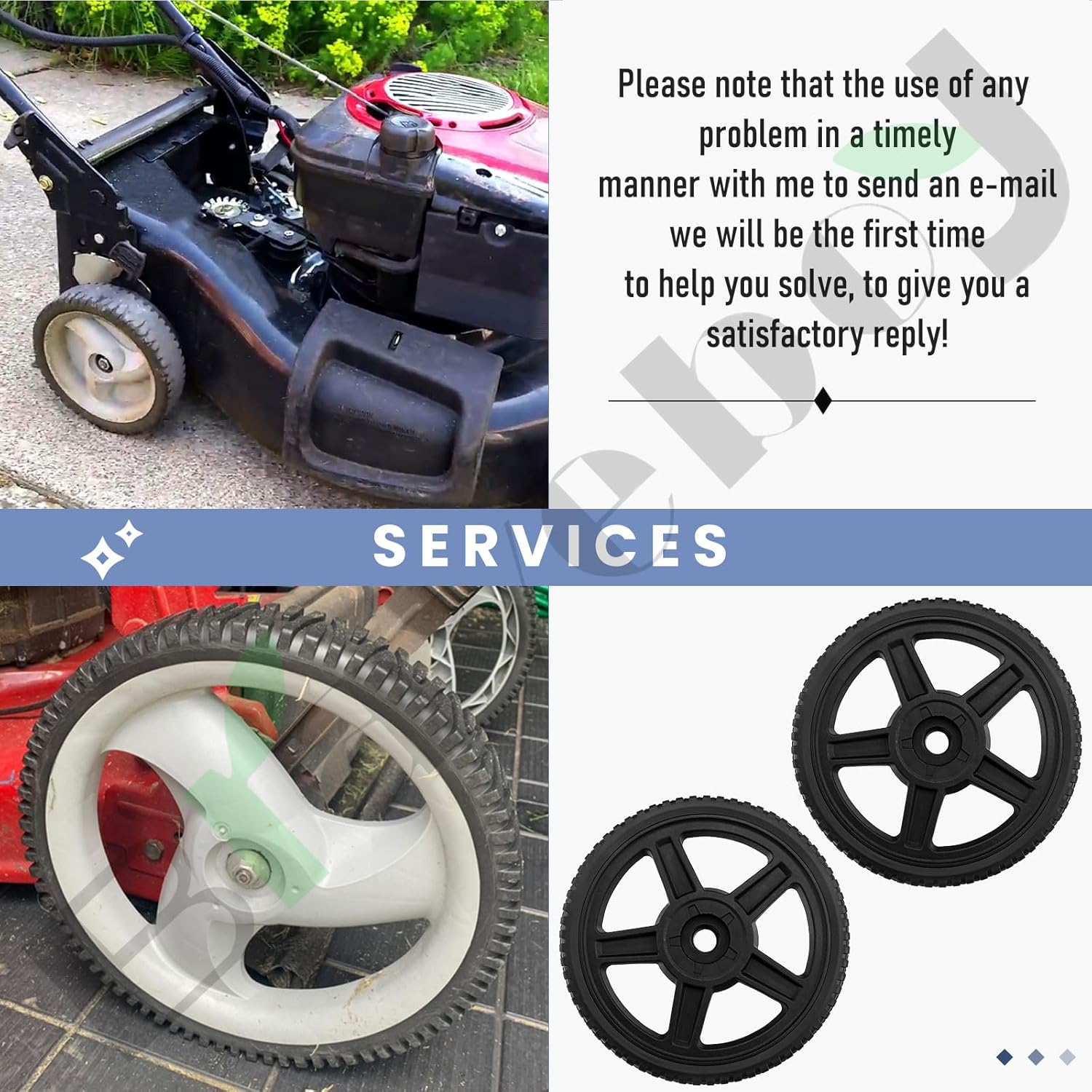 2 PACK 12 Inch 532433121 Rear Wheel Replacement for Craftsman Husqvarna 583744201 194387X460 407773X460 431880X460 - Lawn Mower Rear Wheels 12x1.75" Plastic Wheel 917255540 917254470 917254501