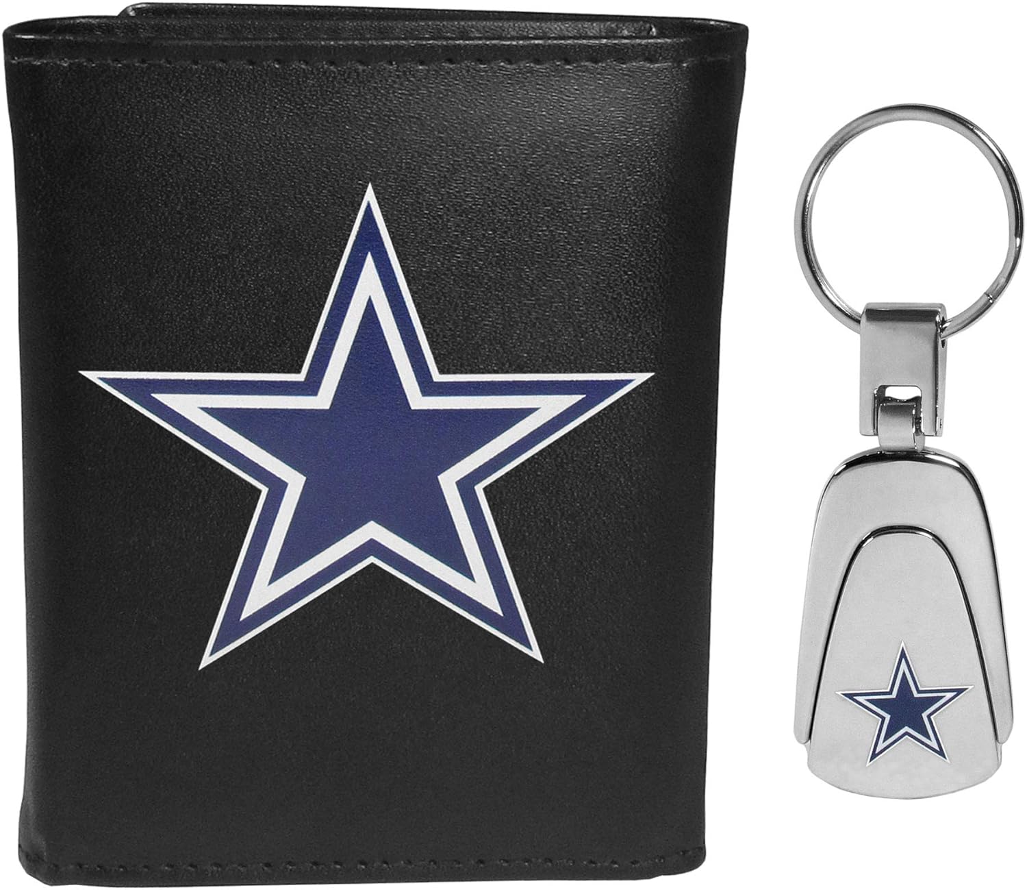 Siskiyou Sports NFL Unisex Leather Tri-fold Wallet & Steel Key Chain