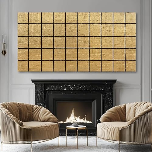 Miniatura 7 de YJYart Arte de Pared Abstracto Decorativo Lienzo de Pared Arte en Bloque Línea Pintura Decorativa 29 x 58 pulgadas Pinturas para Sala de Estar