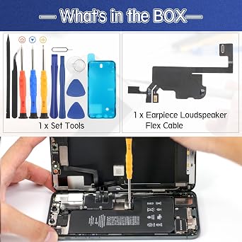 Earpiece Speaker for iPhone 13 - Replacement with Light, Proximity Sensor, Flex Cable and Tools