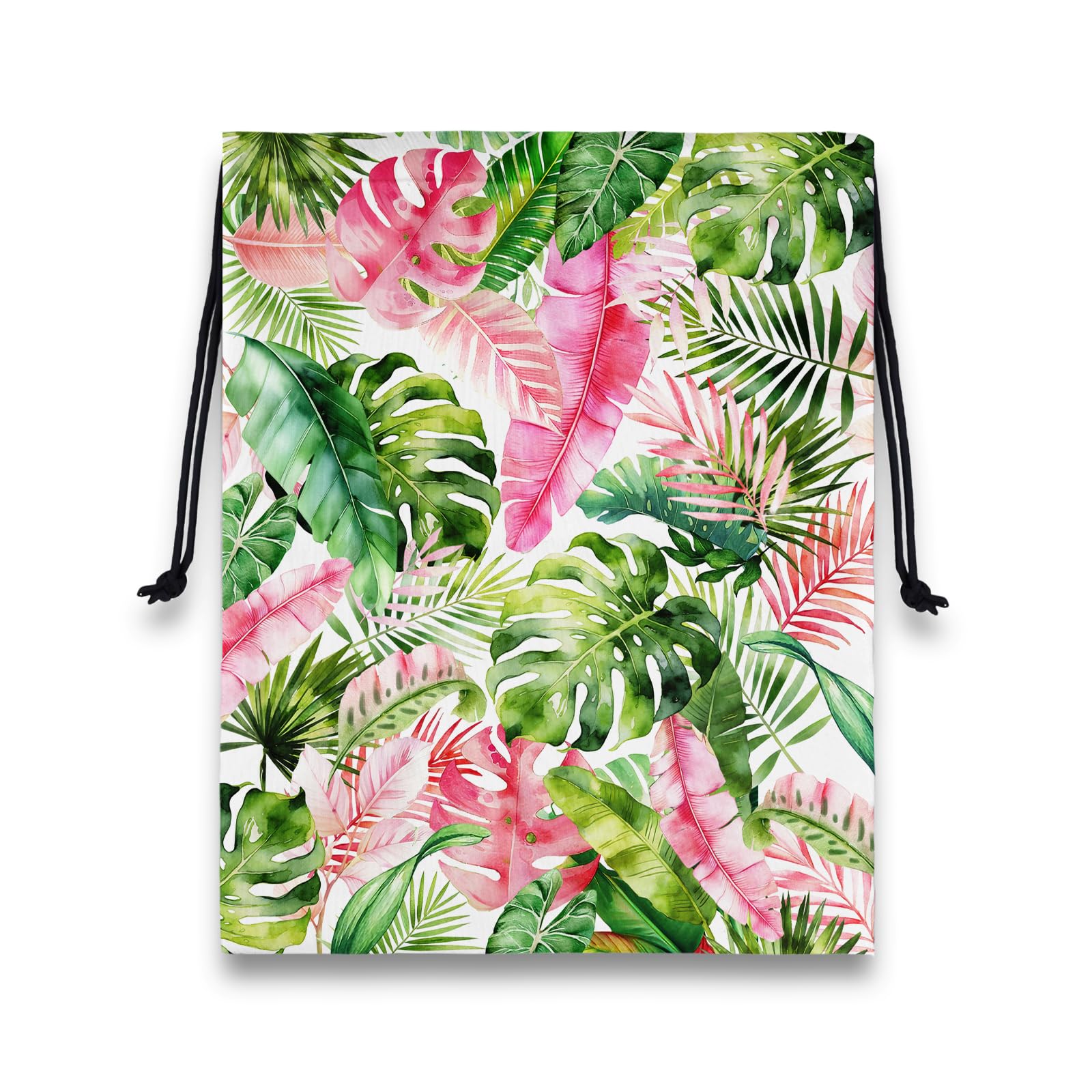 Palm Leaf Grip Bag for Gymnast Botanical Drawstring Athlete String Bag for Gym