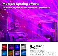 Vista 2 de ACACIA Proyector de galaxia con 21 efectos de luz, proyector de estrellas de luz de galaxia con ruido blanco y altavoz Bluetooth integrado