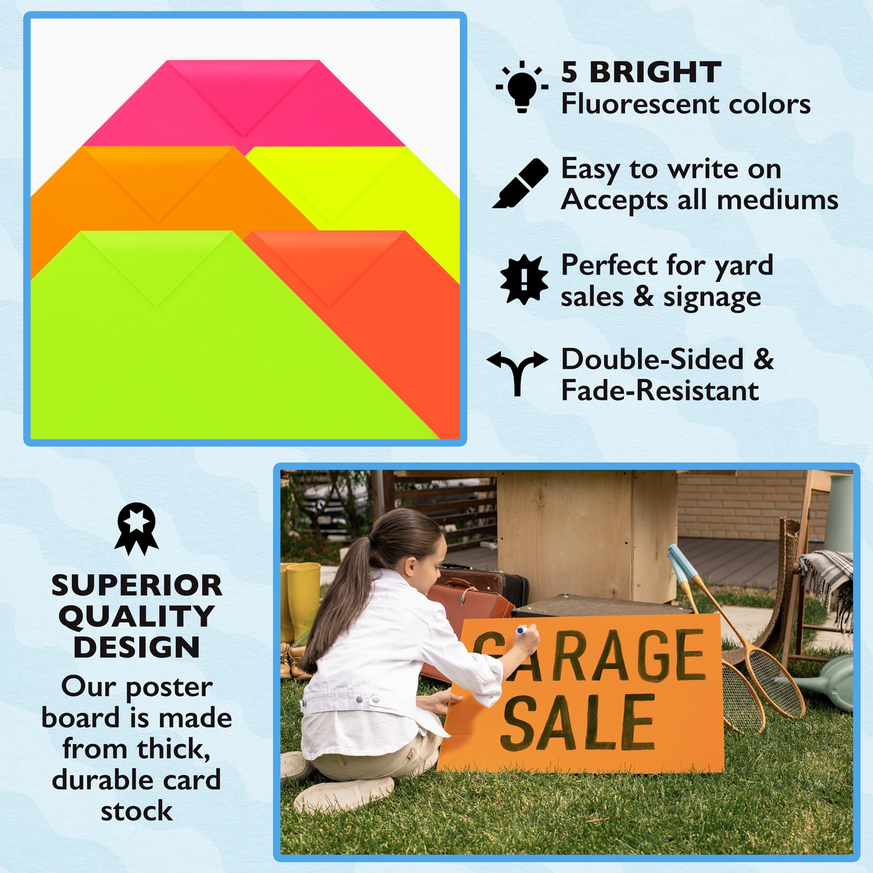 Hygloss Neon Poster Board 11 X 14 Inch Fluorescent Red