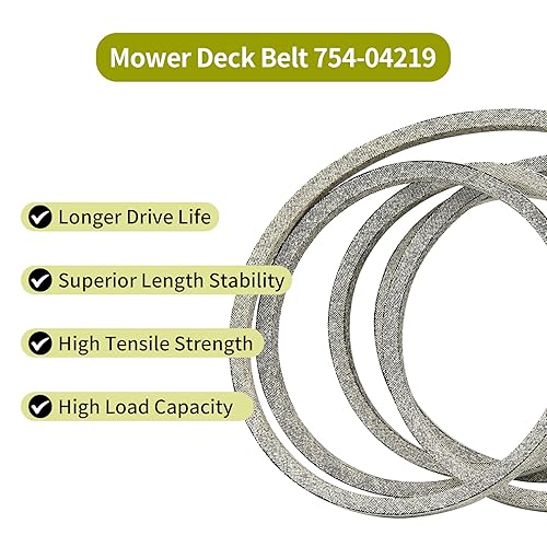 Miniatura 4 de Honoyam 754-04219 954-04219 Correa de cubierta de cortacésped de 46 pulgadas de repuesto 12 pulgadas x 103 pulgadas para Cub Cadet MTD Troy-Bilt