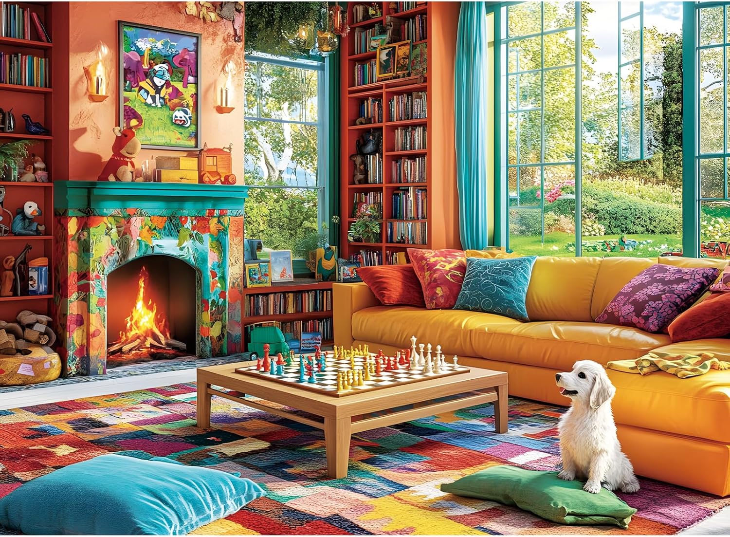 500 Pieces Chess Puzzles for Adults, Indoor Puzzle for Adults, Dog Puzzle 500 Pieces, Gift for Birthday, Home Decor, Fun for Family Entertainment (20.5 * 15 in)