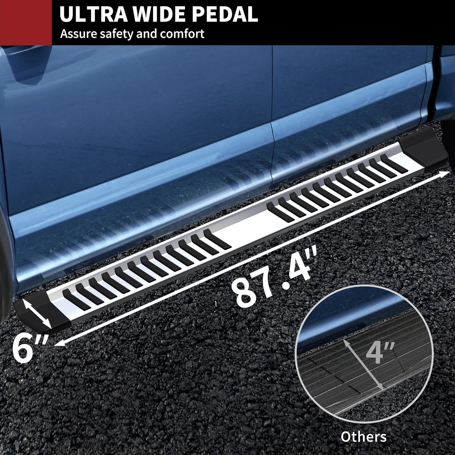YITAMOTOR 6 Inches Running Boards Compatible with 2019-2026 Ram 1500 New Body (Not Fit 2019-2024 1500 Classic) Crew Cab Side Steps Stainless Steel Nerf Bars