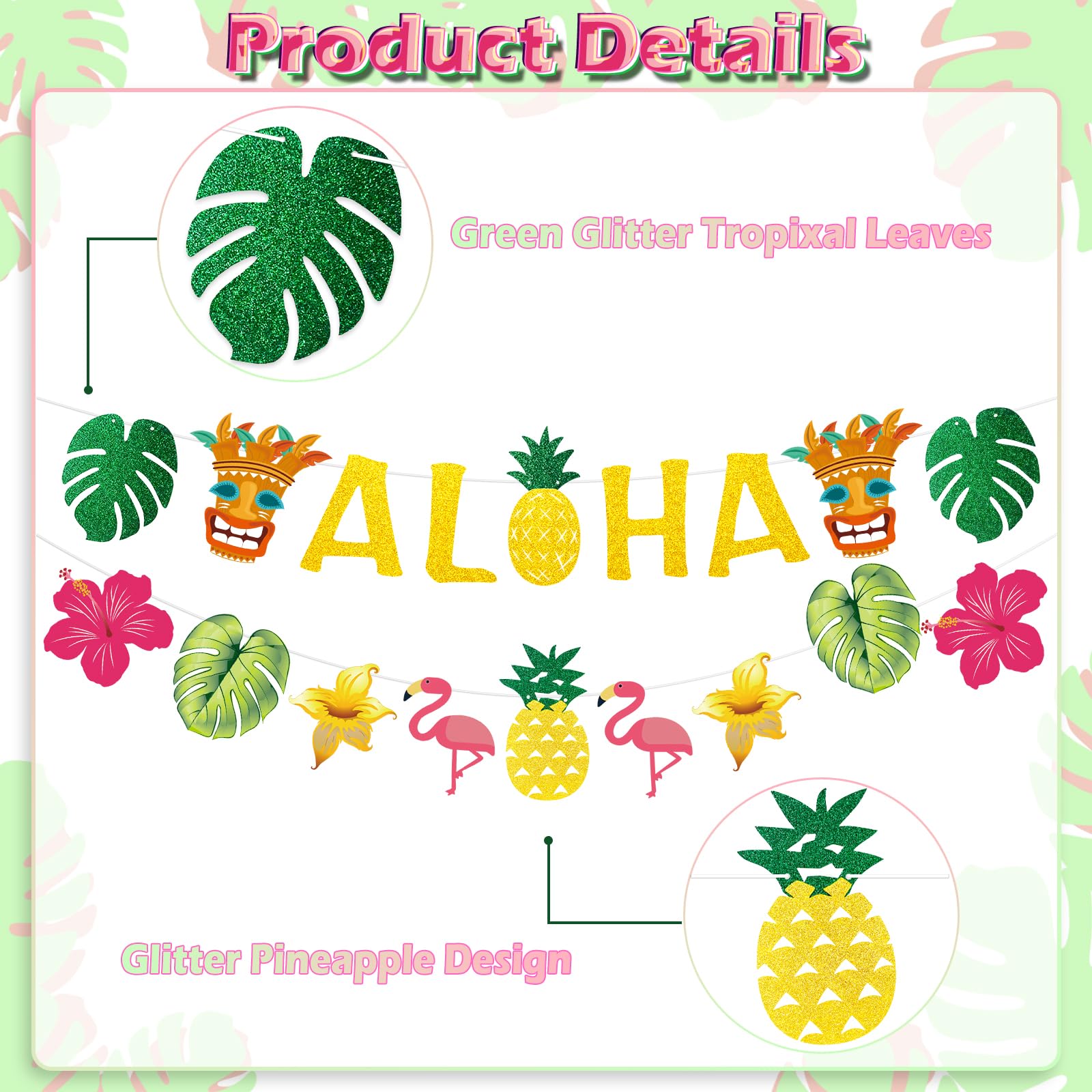 Snapklik.com : Hawaiian Aloha Party Decorations - Gold Glittery Aloha ...