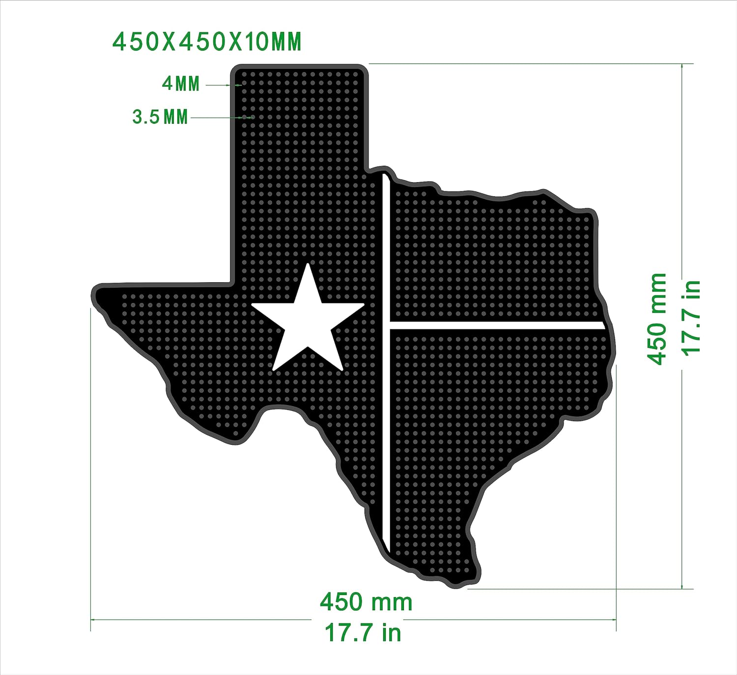 Texas State Shaped Bar Mat for Coffee, Bars, Restaurants and Countertops, Texas Themed Gifts,Heavy Duty Rubber,Black - Image 3
