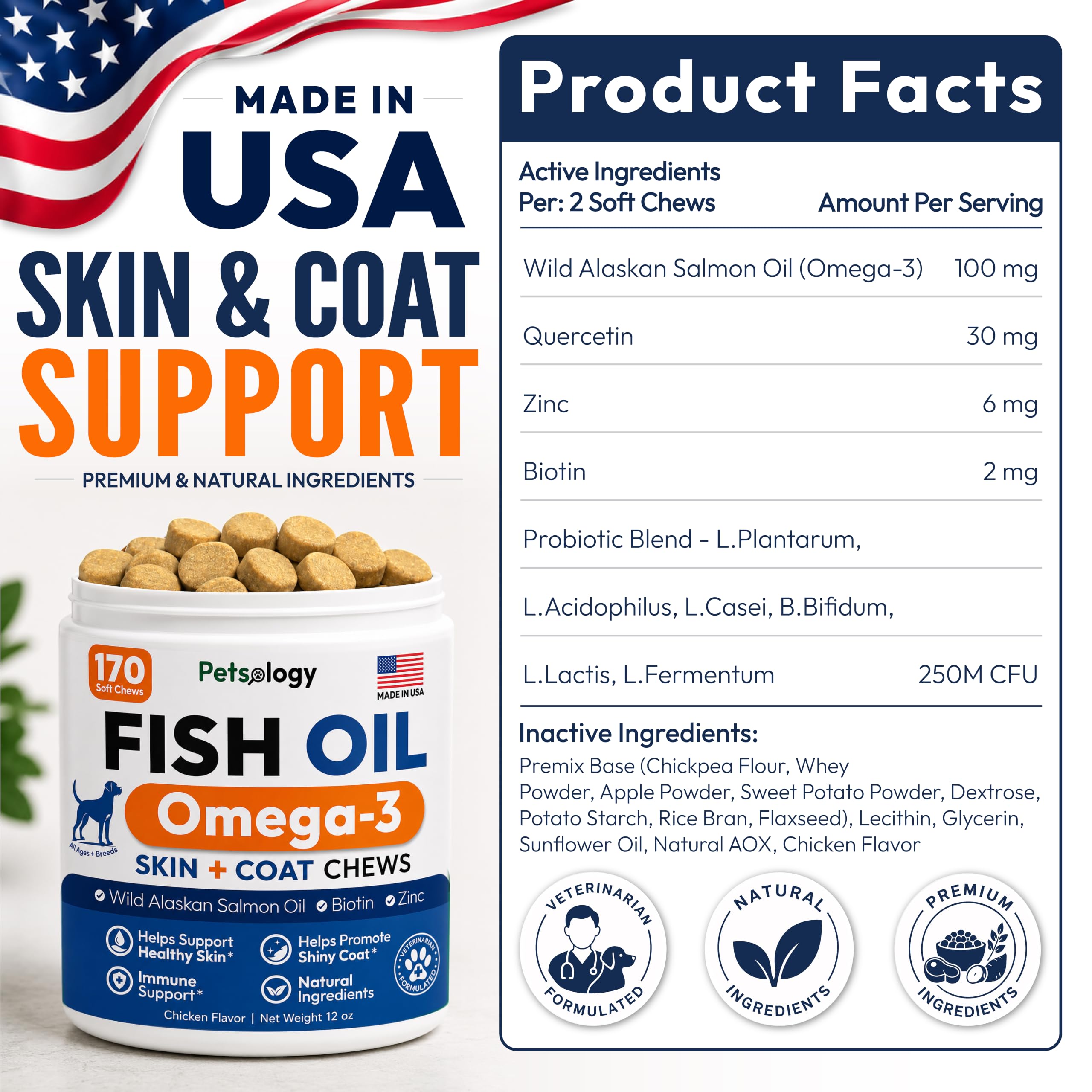 Omega 3 Fish Oil for Dogs - 170 Chews - Omega 3 for Dogs Itchy Skin Relief — Amazon image 9