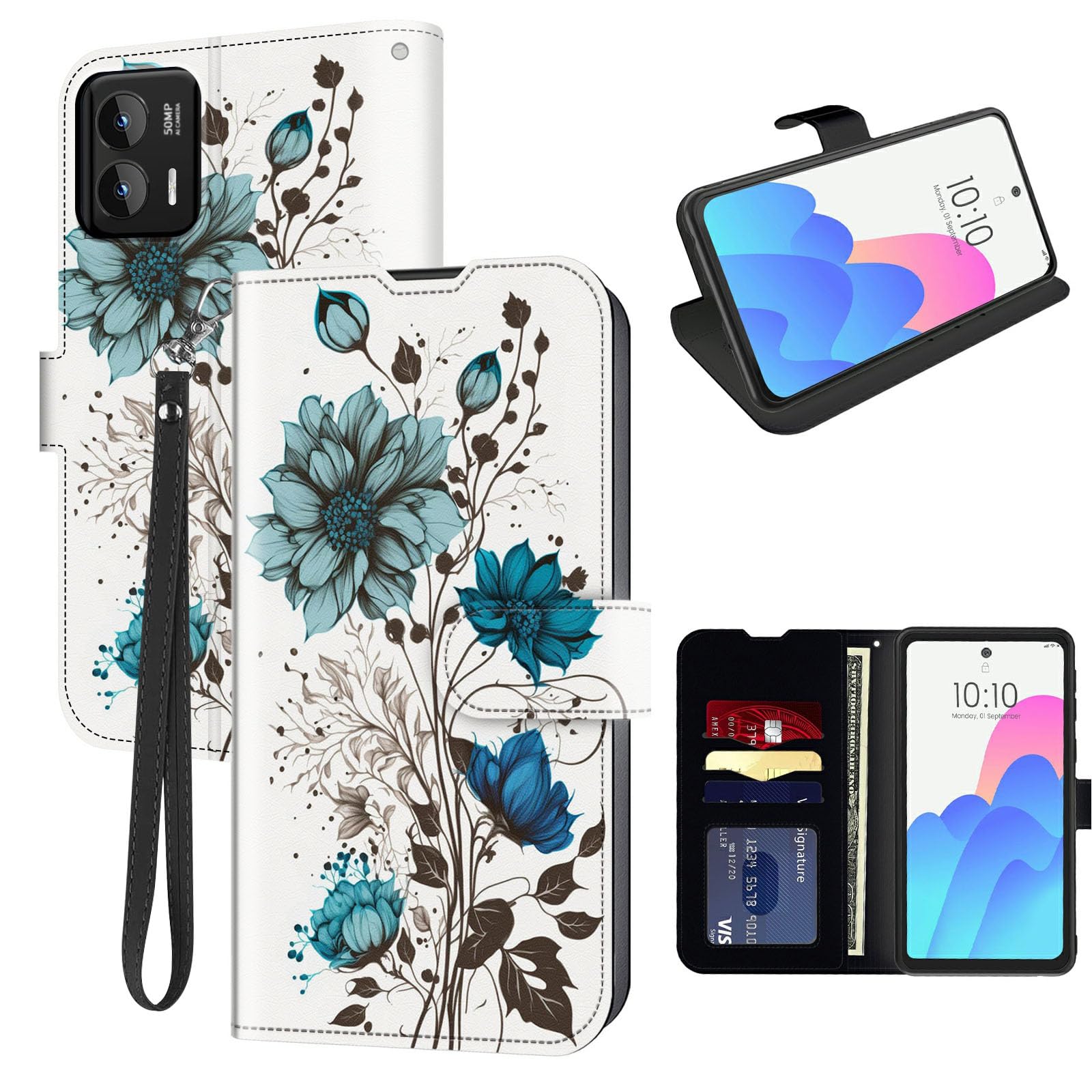Schutzhülle Für Motorola Moto G Stylus 5G 2024 – Leder-Hülle Mit RFID-Schutz, Ständer & Schultergurt