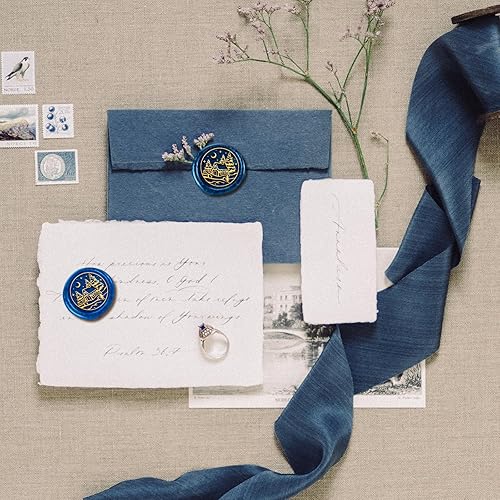 Miniatura 5 de DELORIGIN Forest House - Sello de cera de 1 pulgada con mango de madera, sello de cera de sellado de árbol para invitación de boda, sobres de