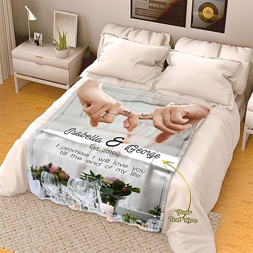 Miniatura 9 de Manta personalizada para parejas, regalo memorable para élella, lavable a máquina, ideal para cumpleaños, aniversarios y día de San Valentín, regalo