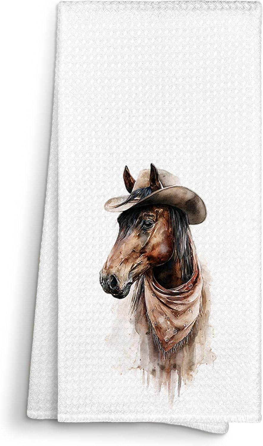 Western Cowboy Horse Kitchen Towels Decorative 16x24, Horse Lovers Gifts Dish Towels Cloths Dishcloths Tea Towel, Horses Bathroom Kitchen Hand Towel Decor