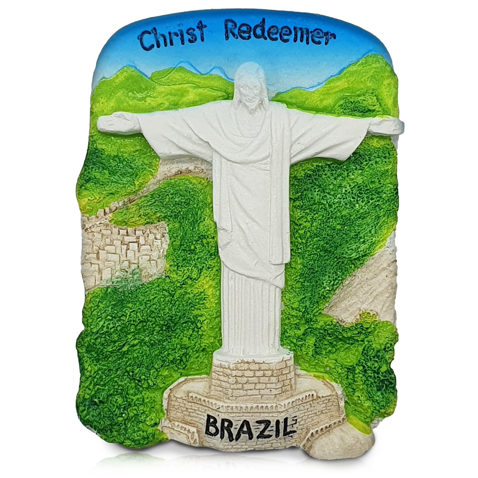 Maxi-Solutions Brazil Christ The Redeemer Souvenir 3D Fridge Magnet, Rio De Janeiro Landmark Refrigerator Decoration (Brazil)