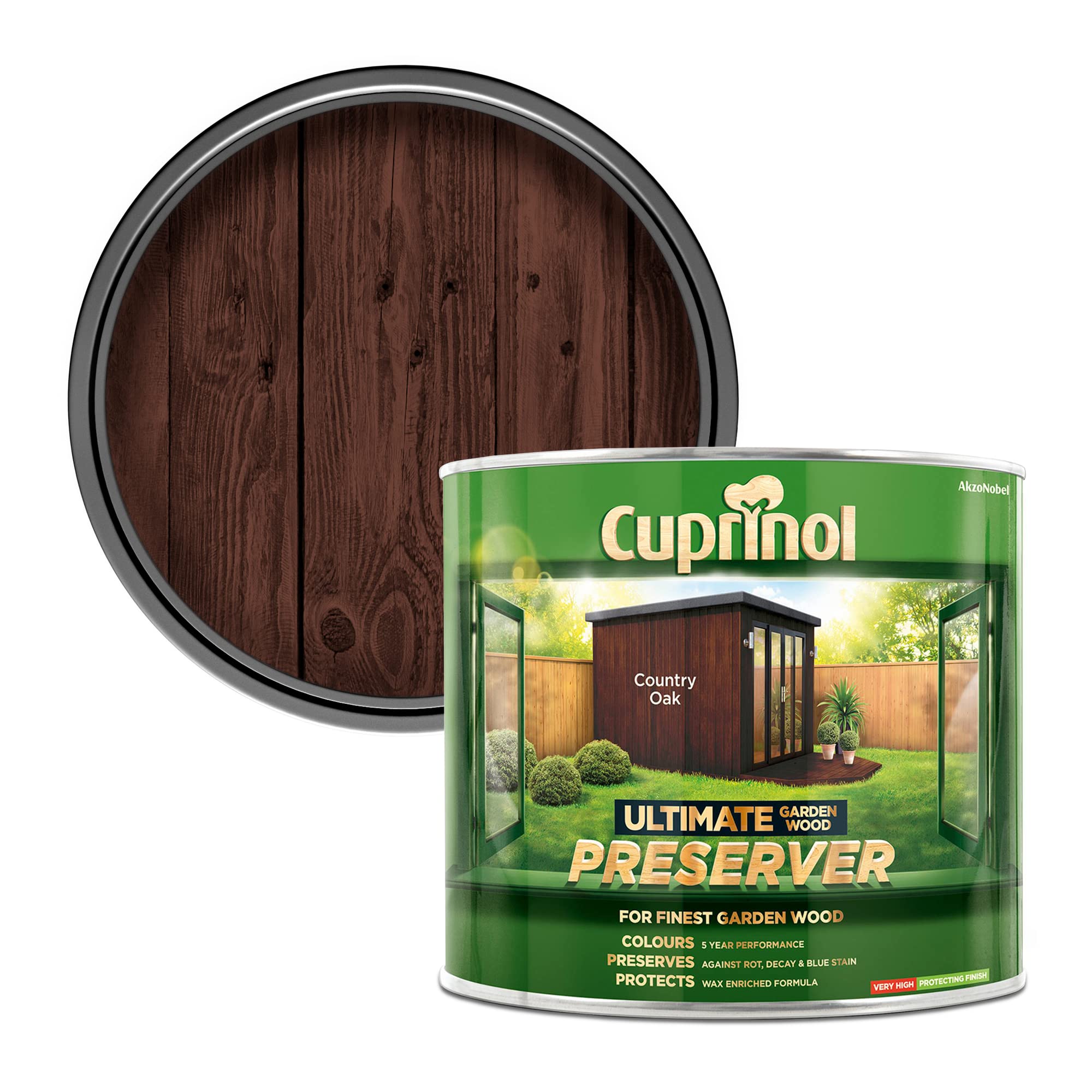 Cuprinol Blue 5206068 Ultimate Garden Wood Preserver Country Oak 1 Litre
