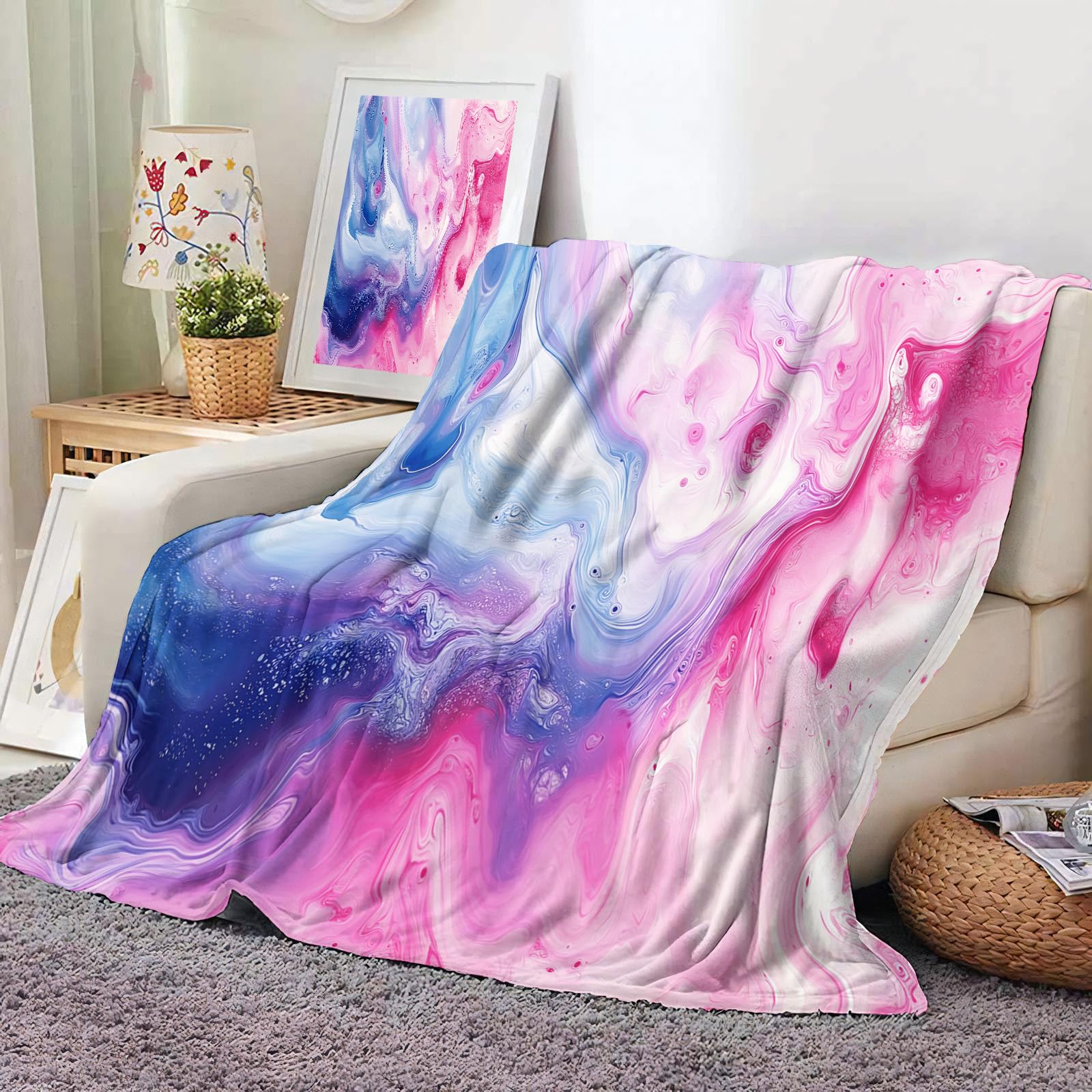 Couverture plaid polaire super chaude contre le froid du salon