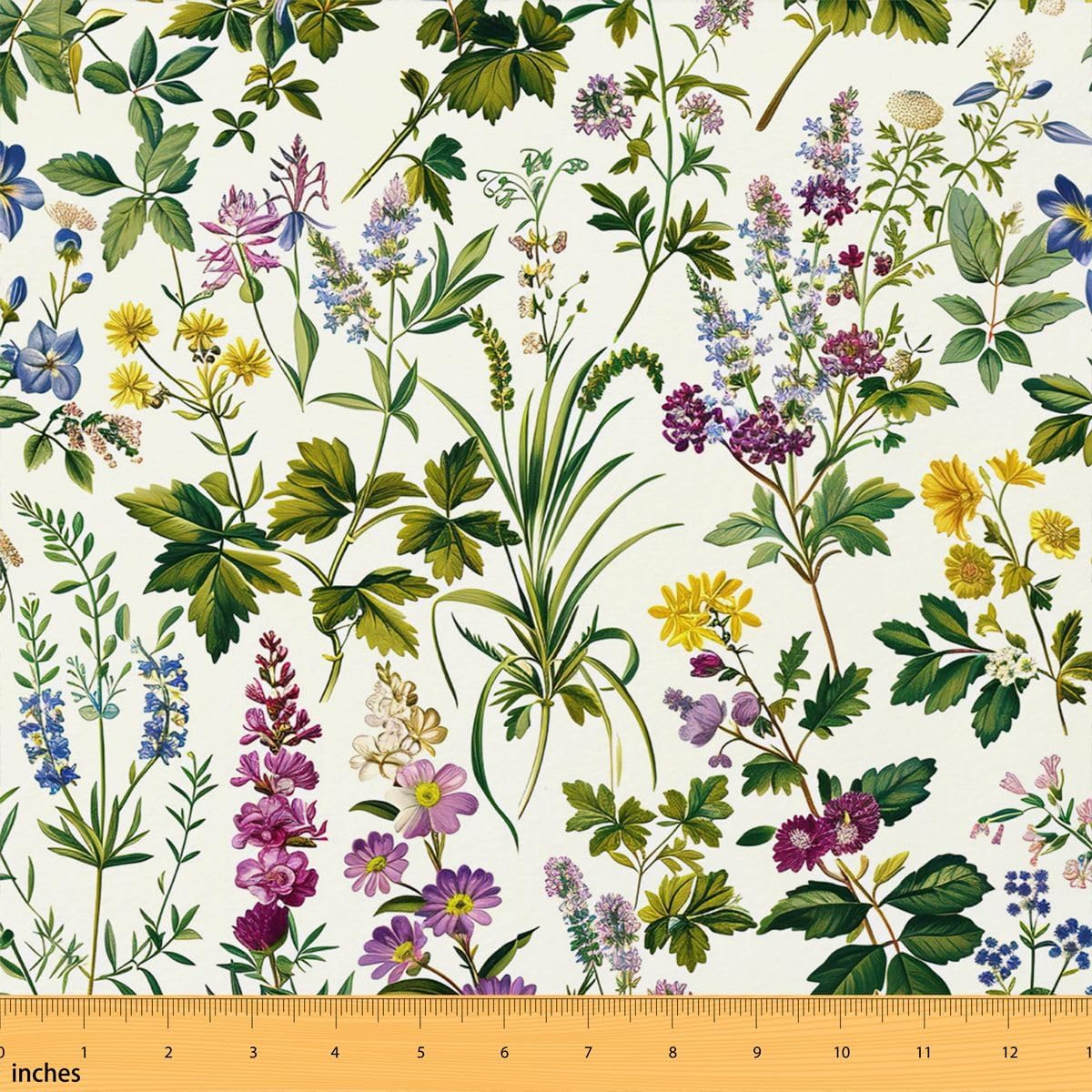 Erosebridal American Rustic Plants Fabric By The Yard, Flowers Countryard