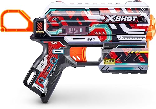 Miniatura 33 de XSHOT Skins Flux - Illustrate (paquete de 2 + 16 dardos) por ZURU, fácil recarga, tecnología de dardos de bolsillo de aire, lanzador de dardos