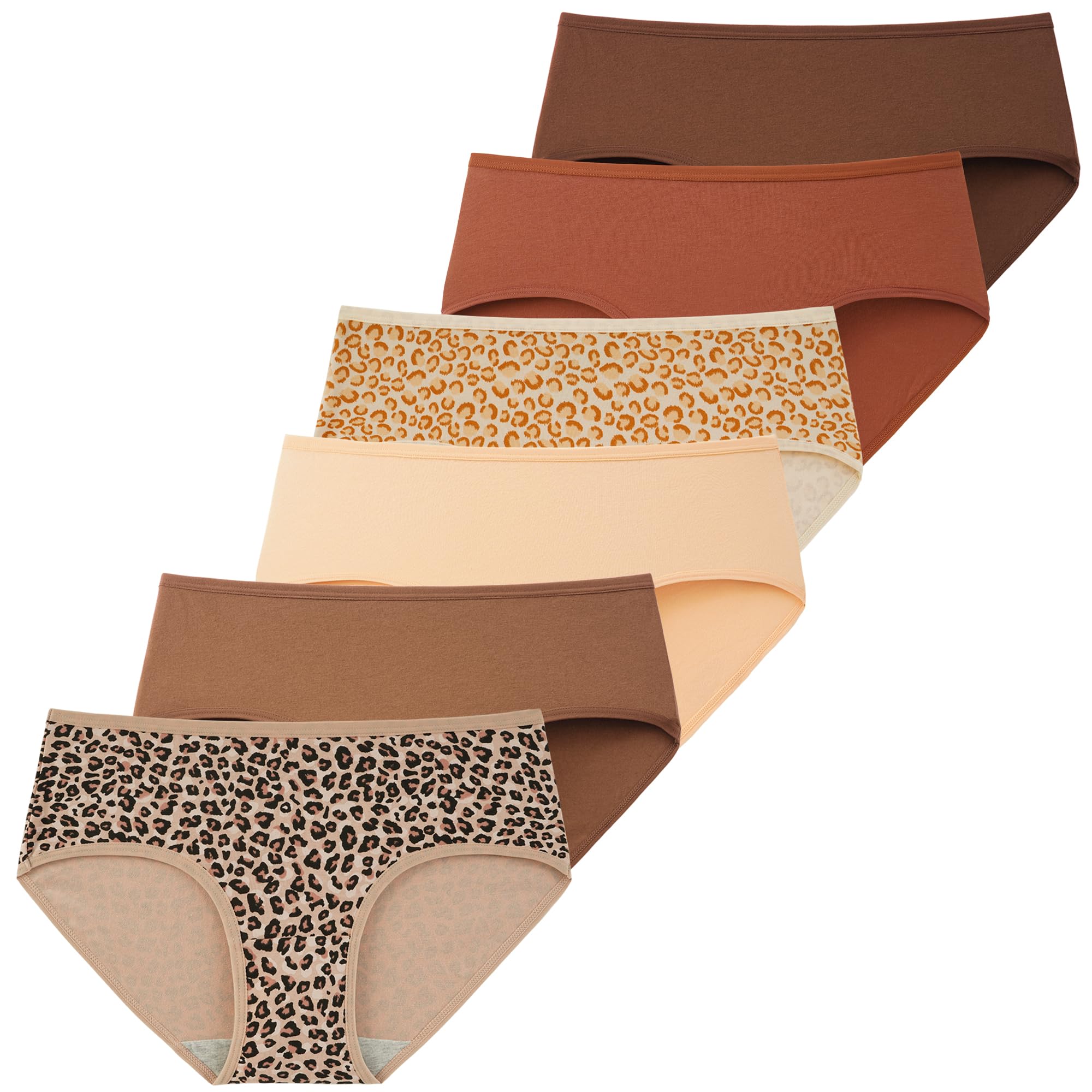 INNERSY Unterhosen Damen Baumwolle Atmungsaktive Hipster Unterwäsche Basic Bequem Panties 6er Pack