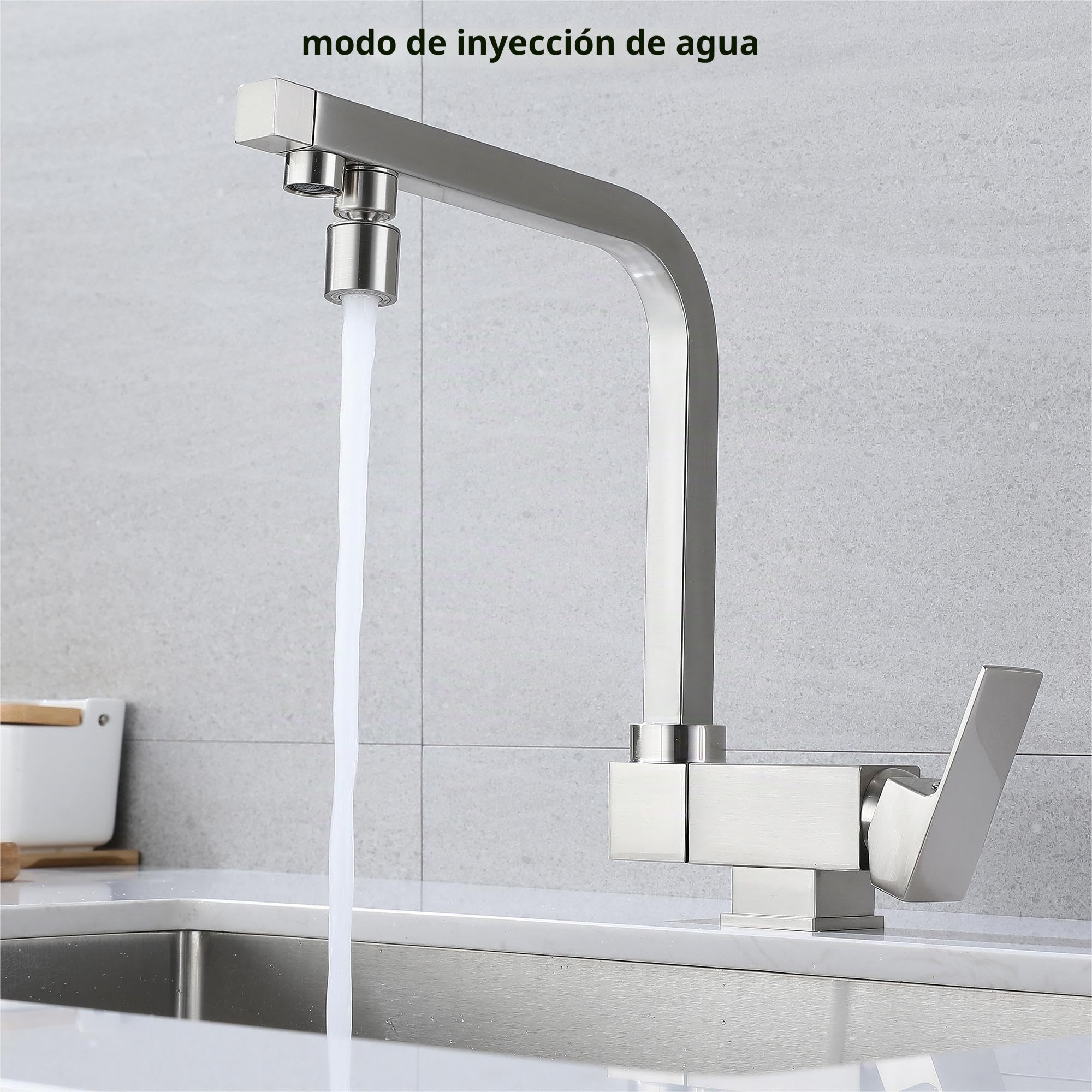 Grifo Cocina Abatible,grifo Osmosis 3 Vias,grifo De Cocina Tres Vias Osmosis Abatible,Grifo De Fregadero Plegable Giratorio 360°,Grifo Para Fregadero Bajo Ventana,material De Latón (NíQuel Cepillado)