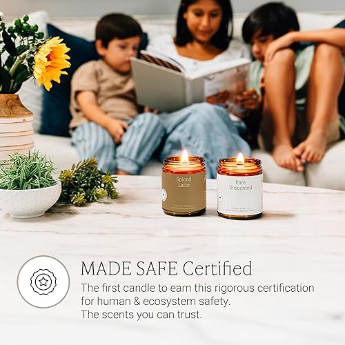 Miniatura 10 de Fontana Candle Company - Vela sin perfume de cera de abejas y aceite de coco de 9 onzas, mecha de madera, no tóxica, largo tiempo de combustión,