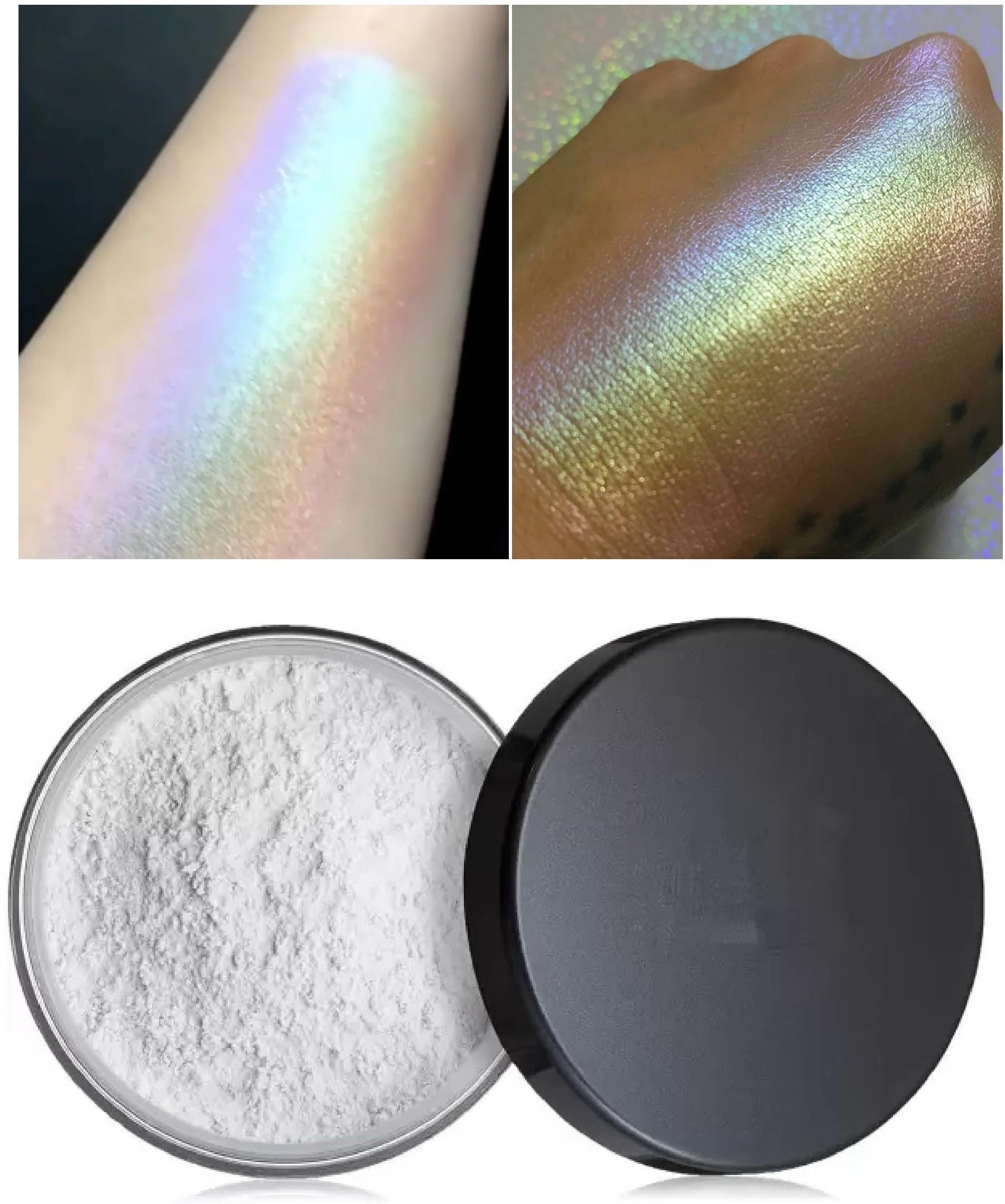 DRAMATIC MAKEUP HIGHLIGHTER POWDER COLOR CHANGING HIGHLIGHTER GREEN COLOR-image-5