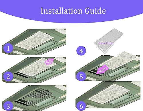 Miniatura 3 de Filtro de grasa para microondas Whirlpool W10208631A, paquete de 2 filtros de grasa para microondas de malla de aluminio de 13 x 6 pulgadas,