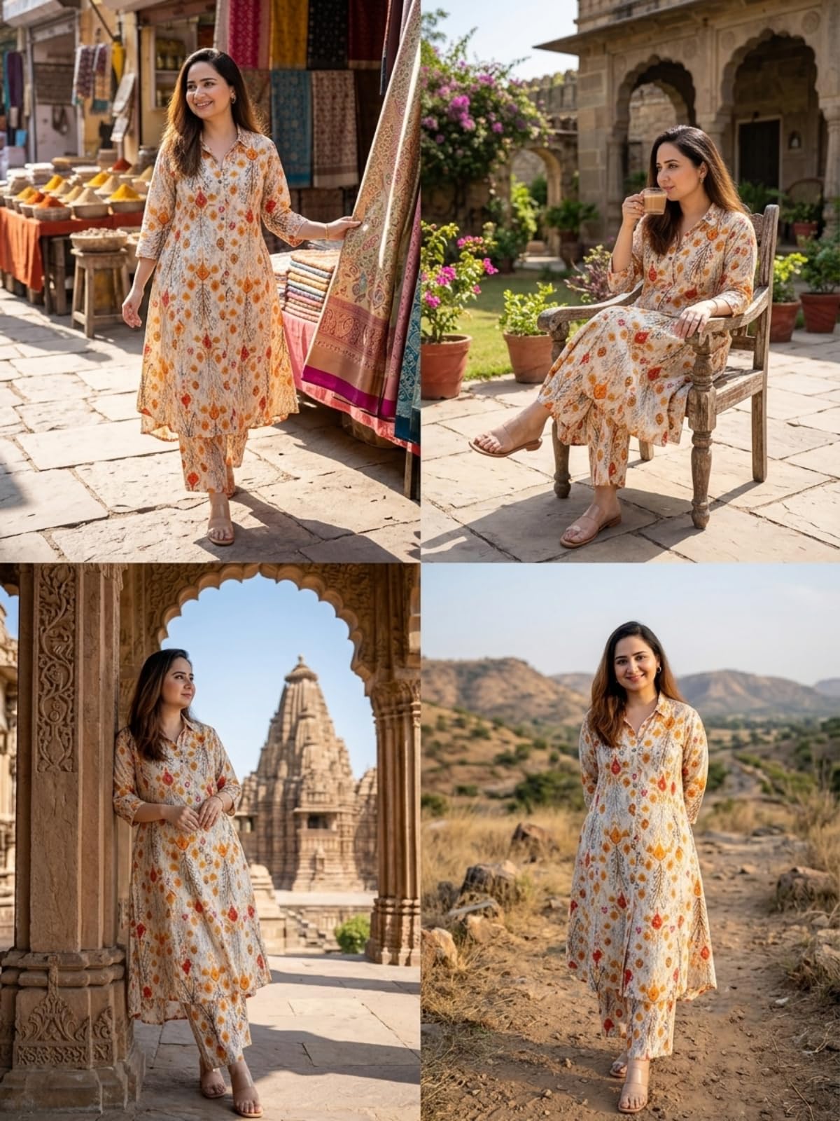 GRECIILOOKS Women Rayon Blend Ethnic Wear Formal Kurta Co-ord Set (GL-W1826&TR883-2XL-OFF White Off White) 3