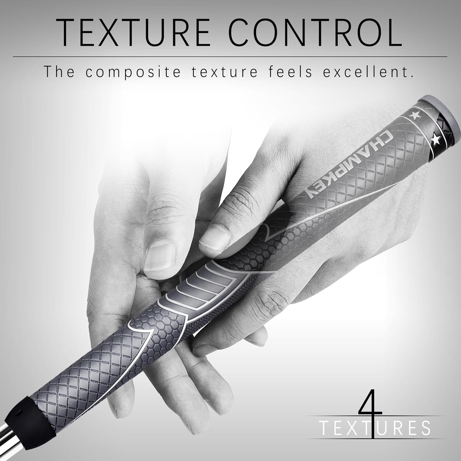CHAMPKEY Comfortable Polyurethane Golf Grips 13 Pack - Multi Texture Control Golf Club Grips - Come with Full Repair Kits