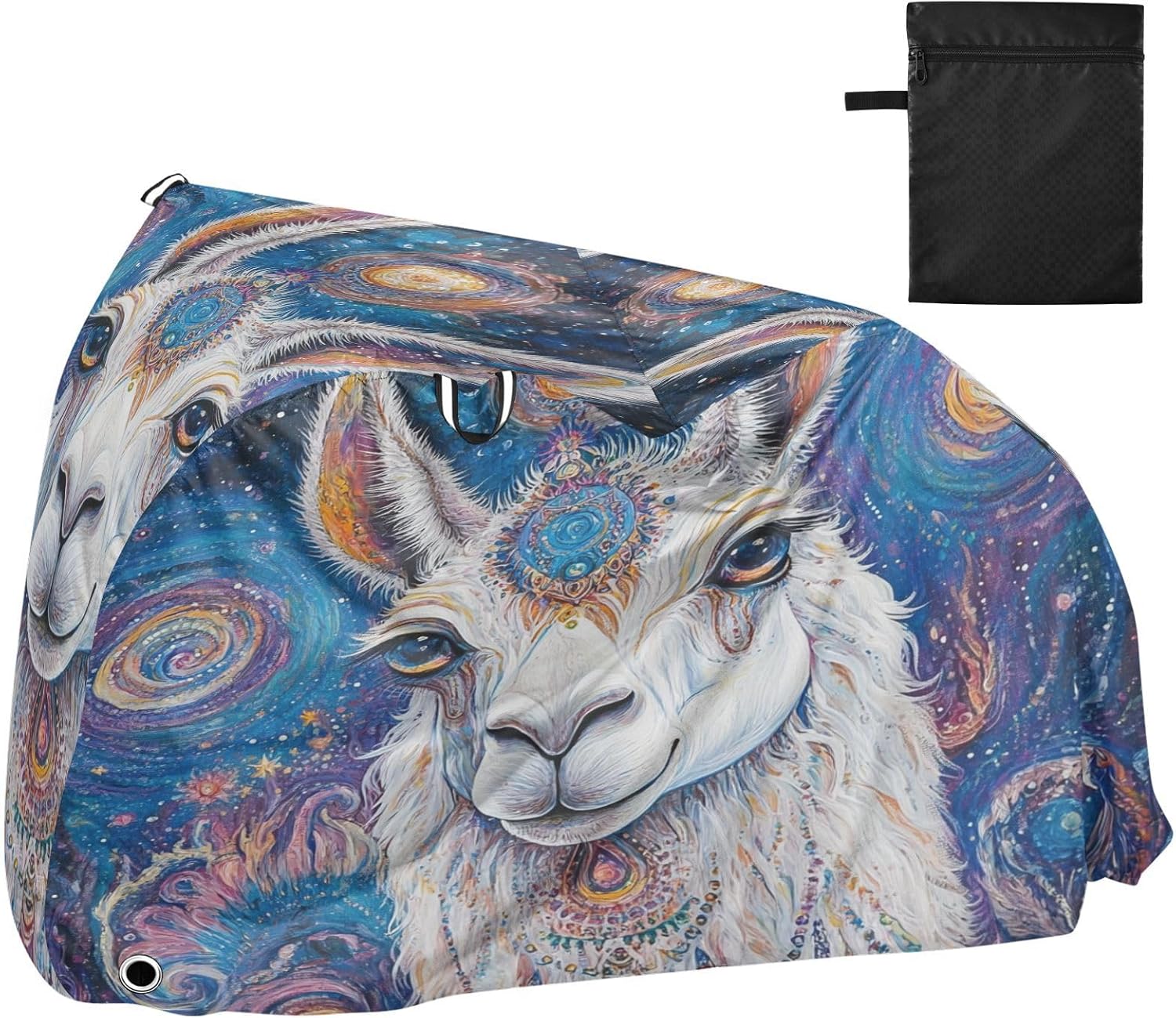 ALAZA Boho Llama Visionary Art Bike Cover Waterproof Outdoor Ebike Bicycle Covers Tarp Protection for 1/2 Bikes, Sun UV Dust Wind Proof